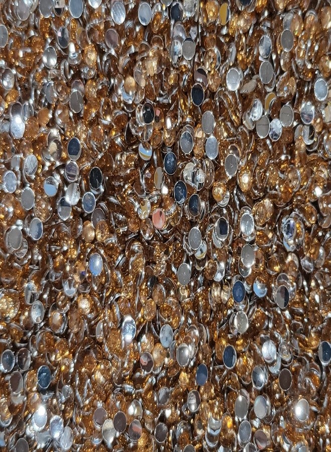The Unique ® 5mm LCT Golden Colour Round Shape Stone Crystal Kundans Chandla Resin Beads Stone for Art & Craft, Jewellery Making, Bangles, Embroidery & DIY Works (Pack of 11000Pcs) with Fabric Glue - Image 1